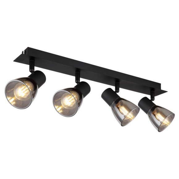 Globo 54307-4 Deckenleuchte Claude 4x40W | E14 - schwarz, rauchig