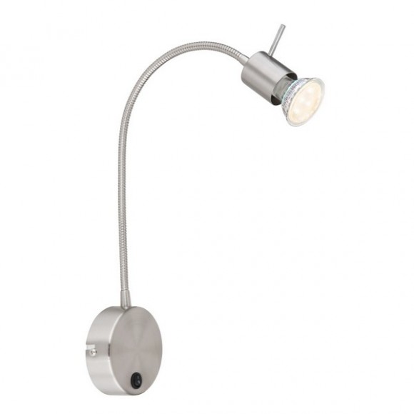 Globo 57310N Wandleuchte Milly 1x35W | GU10 - Schalter am Körper, flexibler Arm, Nickel