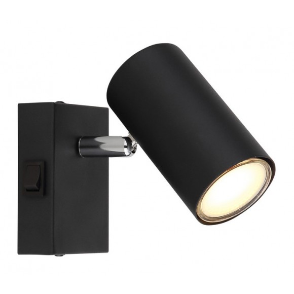 Globo 57911-1B Wandleuchte Robby 1x25W | GU10 - Schalter am Körper, schwarz