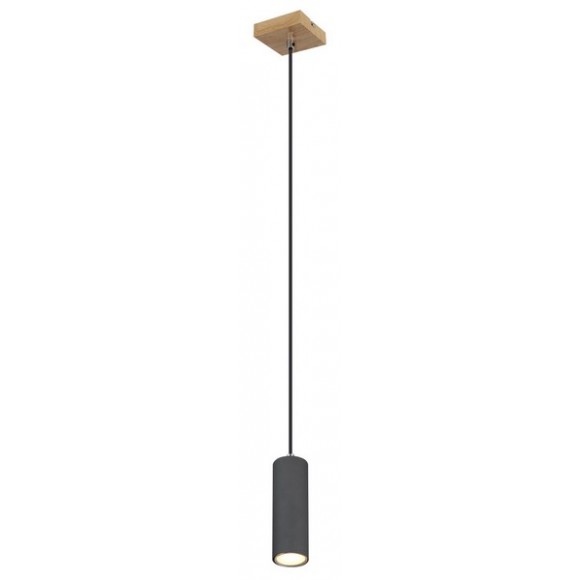 Globo 57911HG Pendelleuchte Robby 1x35W | GU10 - schwarz, Holz