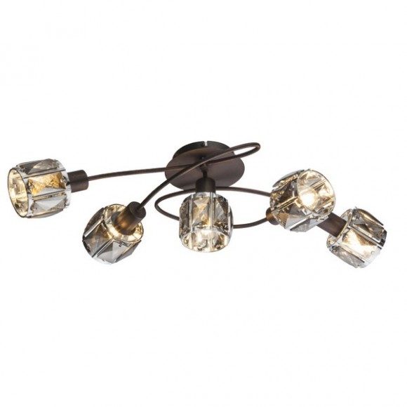 Globo 54357-5B Deckenleuchte Idniana 5x40W | E14 - schwarz, gold