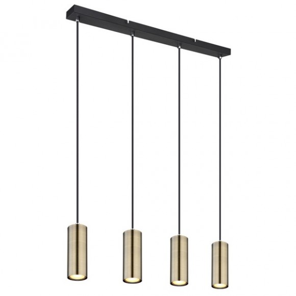 Globo 57911-4HM Pendelleuchte Robby 4x35W | GU10 - schwarz, Messing