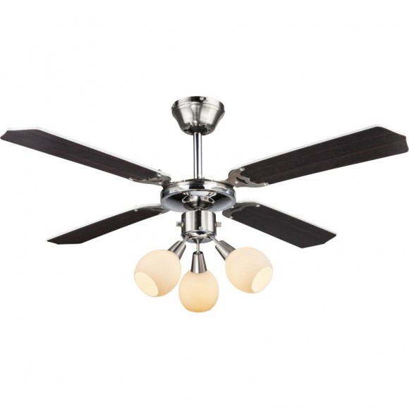 Globo 03350 Deckenleuchte mit Ventilator Redona 3x40W | E14 - Zugschalter mit Kette