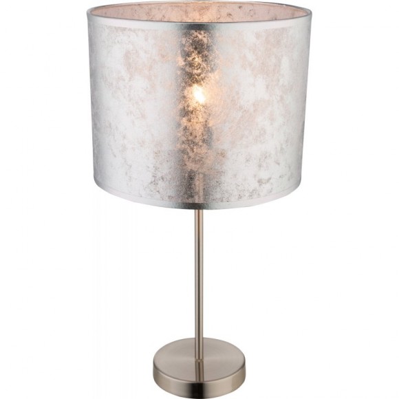 Globo 15188T1 Tischlampe Amy I 1x 60W | E27 - silber, Nickel, matt