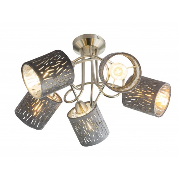 Globo 15265-5D Deckenleuchte Tarok 5x25W | E14 - silber