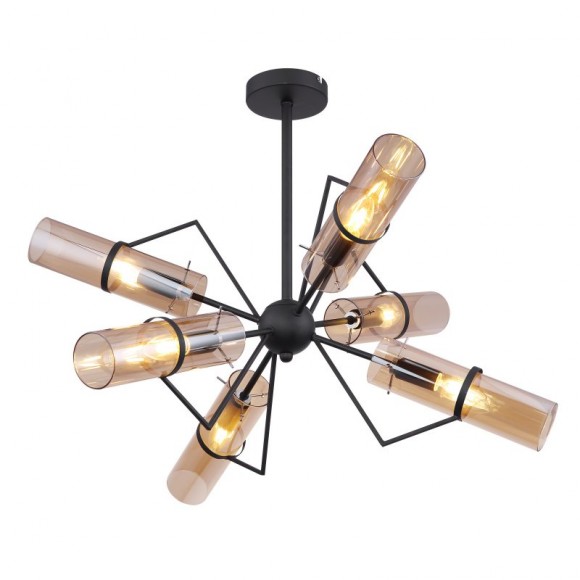 Globo 15353-6D Pendelleuchte Gijon 6x40W | E14 - schwarz