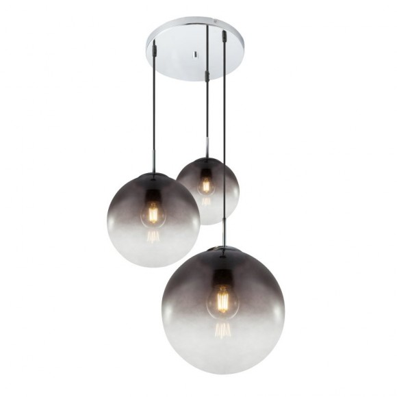 Globo 15861-3 Pendelleuchte Varus 3x40W | E27 - Nickel matt, rauch