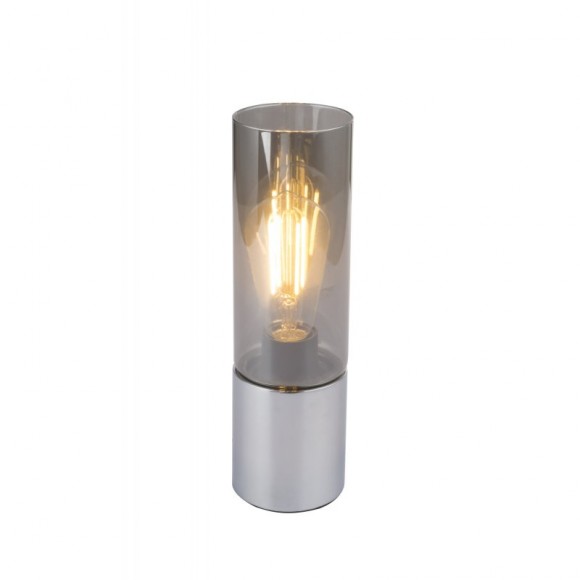 Globo 21000C Tischleuchte Annika 1x25W | E27 - Touch-Schalter, chrom, rauchglas