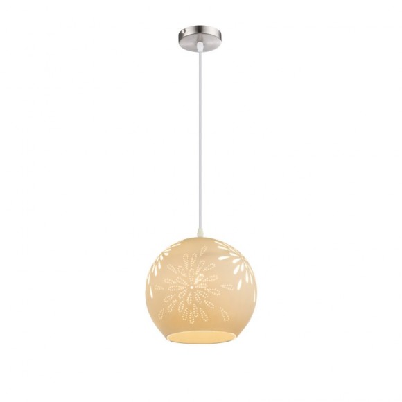Globo 22803H Hängeleuchte Subara 1x40W | E27 - Nickel matt, weiß