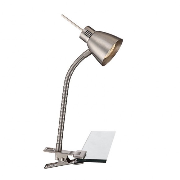 Globo 2476L Klemmleuchte Nuova 1x3W | GU10 LED | 165L | 3000K - inklusive Leuchtmitteln, matt, Nickel