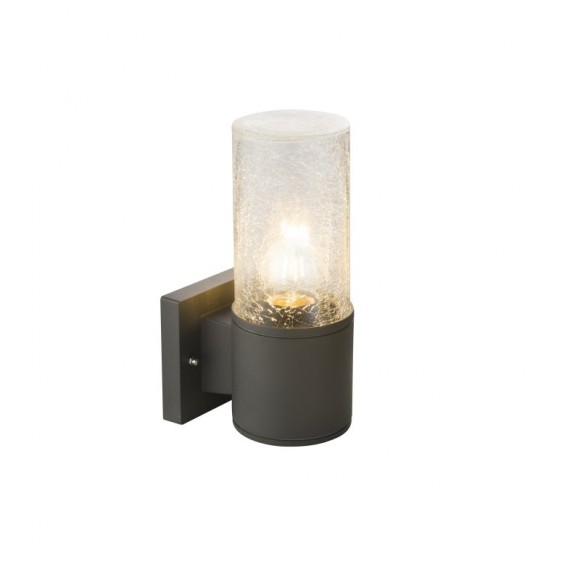 Globo 32410 Außenwandleuchte Nina 1x60W | E27 | IP54 - anthrazit, Imitation gebrochenes Glas