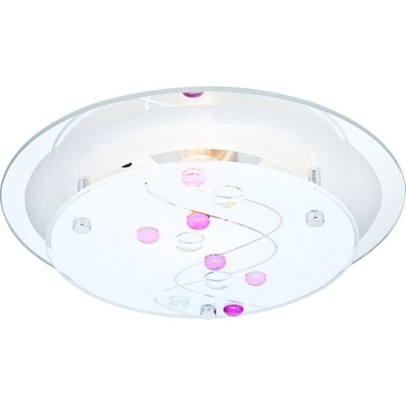 Globo 48 070 Deckenleuchte Ballerina 1x60W | E27 - weiß, chrom, satiniertes Glas, mehrfarbig