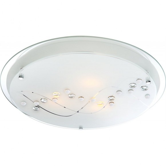 Globo 48090-3 Deckenleuchte Ballerina I 2x60W | E27 - chrom, satiniertes Glas