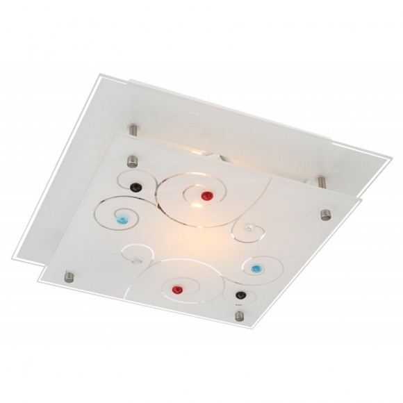 Globo 48140-1 Deckenleuchte Regius 1x40W | E27 - satiniertes Glas, chrom