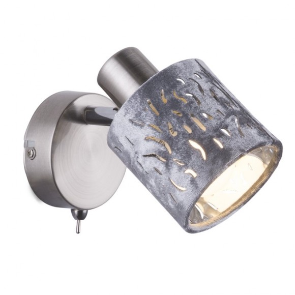 Globo 54122-1 Wandleuchte Alys 1x8W | E14 - Schalter auf dem Körper, silber