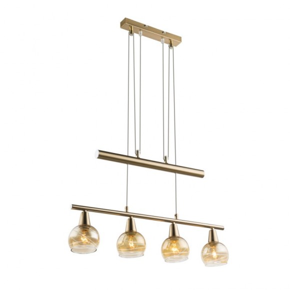 Globo 54346-4ZKronleuchter Lara 4x4W | 1280lm | 3000K - höhenverstellbar, gold
