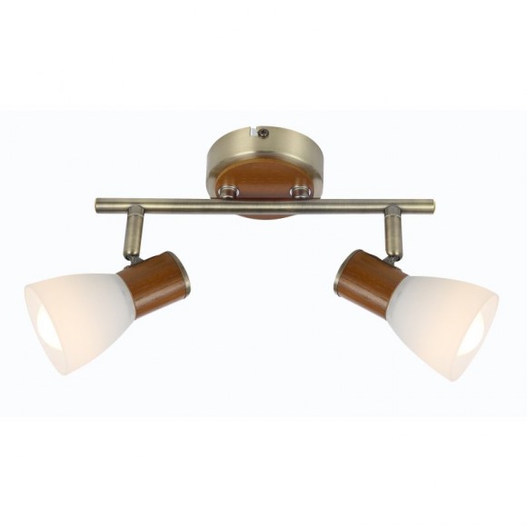 Globo 54353-2 Wand- oder Decken- und Spotleuchte Itasy 2x40W | E14 - braun, weiß, opal