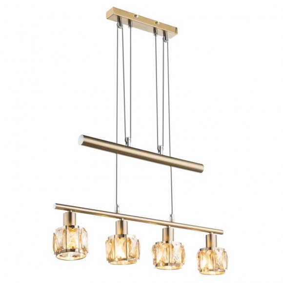 Globo 54358-4Z Pendelleuchte 4x40W | E14 - höhenverstellbar, golden, amber