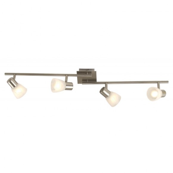 Globo 54530-4 Spotleuchte Deckenleuchte Parry 4x40W | E14 - Nickel matt Alabaster