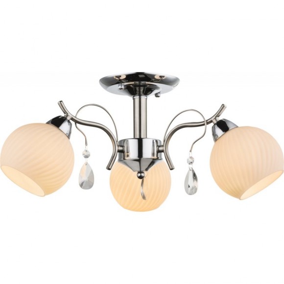 Globo 54711-3 Deckenleuchte Perdita 3x60W | E14 - Nickel, matt, opal