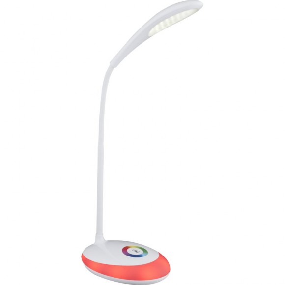 Globo 58264 LED Tischleuchte Minea 1x3W | 230lm | 5000K | RGB- höhenverstellbar, flexibler Arm, Touchdimmer, Farbwechsler, Farbfixierung, weiß