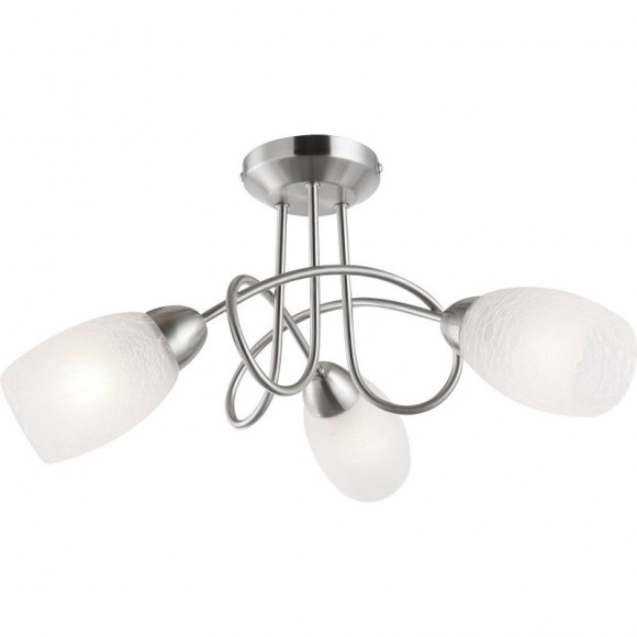 Globo 63170-3 Deckenleuchte Mitis 3x40W | E14 - Nickel matt, Imitation - zerbrochenes Glas