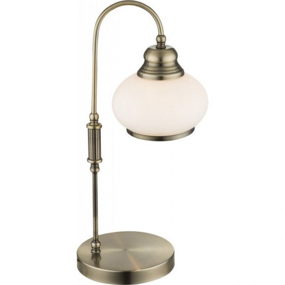 Globo 6900-1T Tischleuchte Nostalgika 1x40W | E14 - Messing, opal