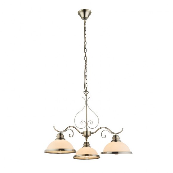 Globo 6906-3 Pendelleuchte Sassari 3x60W | E27 - Messing, weiß