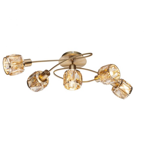 Globo 54358-5 Deckenleuchte Mero 5x40W | E14 - golden, amber