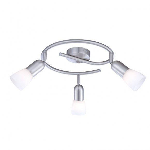 Globo 5453-3 Punktleuchte Cathy 3x40W | E14 - Nickel matt, weiß