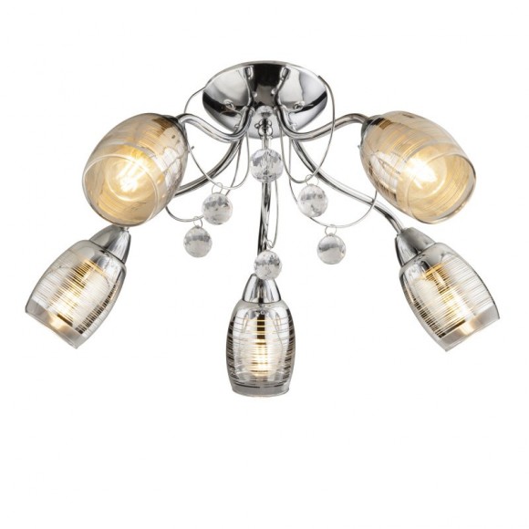Globo 56688-5 Deckenleuchte Lilly I 5x40W | E14 - chrom, transparent