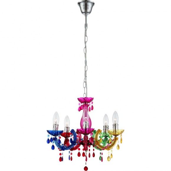 Globo 63118-5 Pendelleuchte Cumbra II 5x40W | E14 - Regenbogenfarben