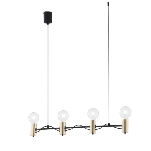 Luce Ambiente Design I-AXON-S4 Pendelleuchte AXON E27 | Seilleuchte | schwarz | gold
