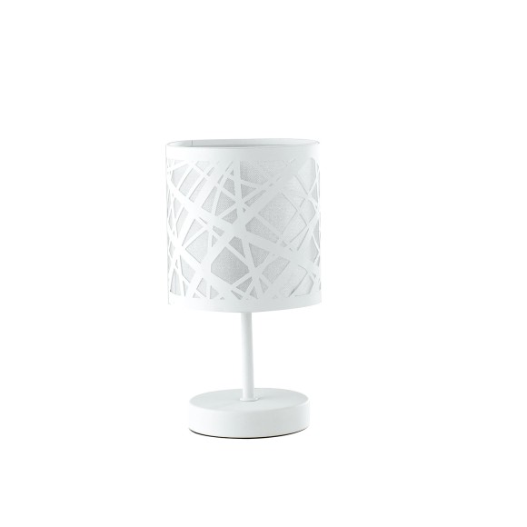Luce Ambiente Design I-BATIK/L Tischlampe BATIK | 1×60W E14 | mit Schalter | weiß