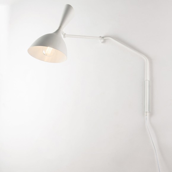 Luce Ambiente Design I-MORGAN-AP-BCO Wandleuchte MORGAN | 1×60W E27 | mit Schalter | weiß