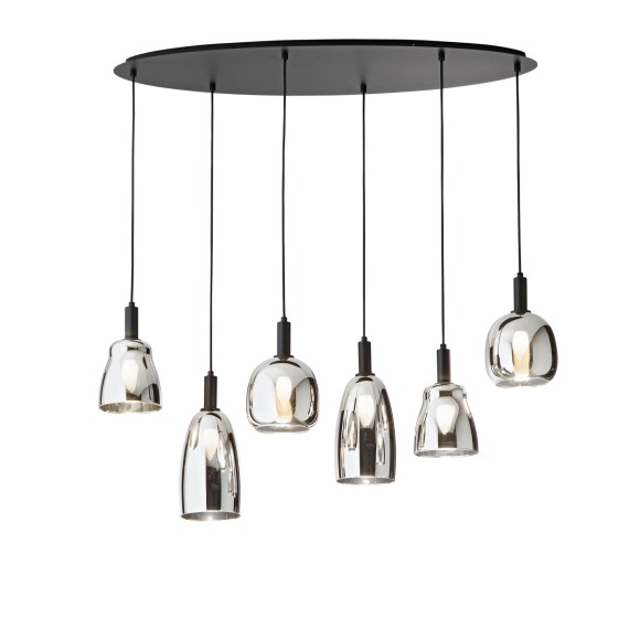 Luce Ambiente Design I-WEIZEN-S6 Pendelleuchte WEIZEN E14 | schwarz | chrom