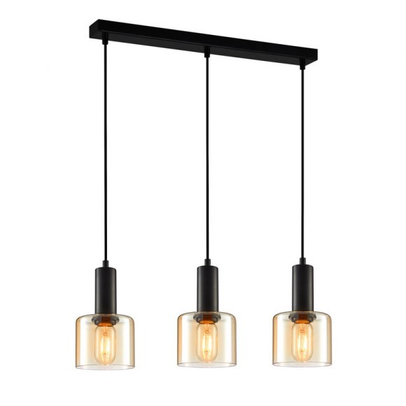 Italux PND-65342-3-BK+AMB Pendelleuchte Santia E27