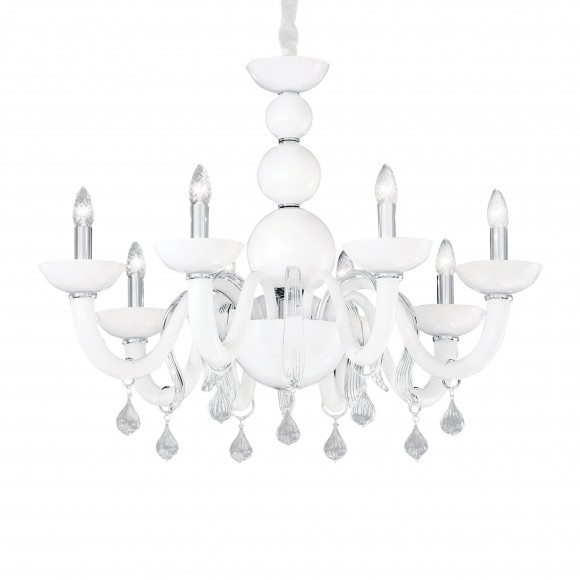 Ideal Lux 022772 Pendelleuchte 8x40W Windsor | E14 - weiß