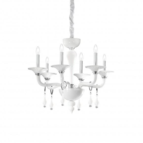 Ideal Lux 068183 Pendelleuchte 6x40W Miramare | E14 - weiß