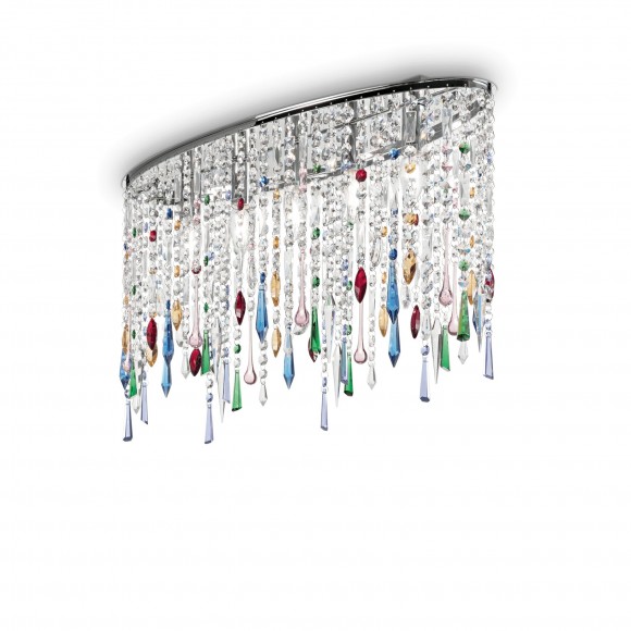 Ideal Lux 105239 Pendelleuchte Rain Color 2x40W| E14 - Kristall