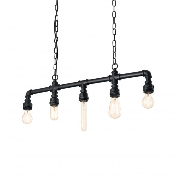 Ideal Lux 136738 Pendelleuchte Plumber 5x60W| E27 - schwarz