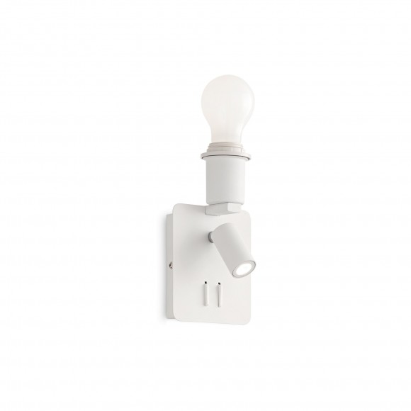 Ideal Lux 239521 Wandleuchte mit Schalter Gea Mapa ohne Lampenschirm 1x60W + 1x3W | 3000K - weiß