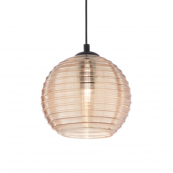 Ideal Lux 241203 Kronleuchter Riga 1x60W | E27 - braun rauchglas