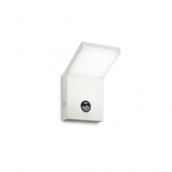 Ideal Lux 269146 LED Außen Wandleuchte mit Bewegungssensor Style 1x9,5w | 750lm | 3000k | IP54 - weiß