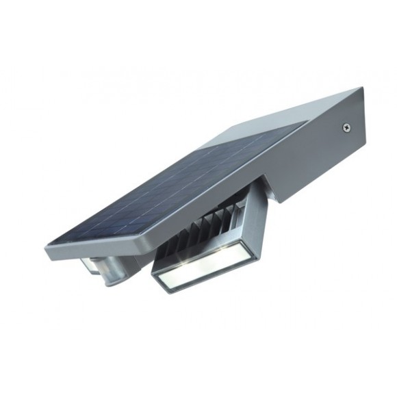 Lutec LT6901201000 Solar-LED Außenwandleuchte mit Bewegungssensor Tilly 1x4W | 420lm | 4000K | IP44 - grau