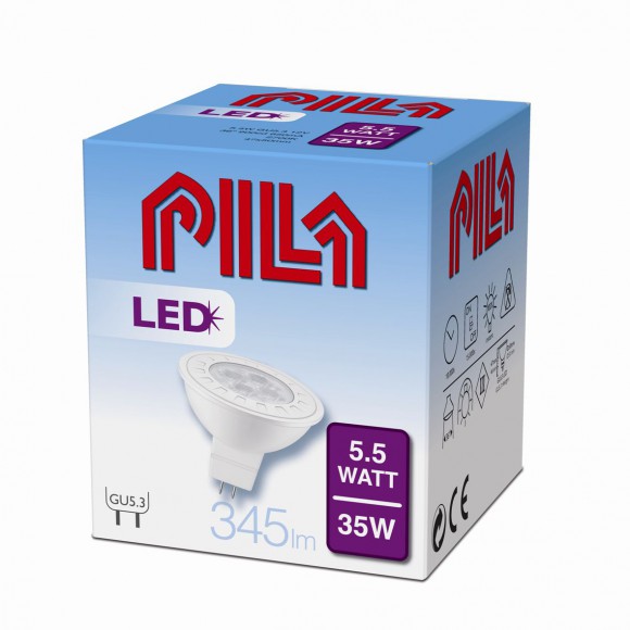 Philips LED Lampe 5,5W Energiesparlampe -> 35W GU53 - PILA LED Spotleuchte LV 35W GU53 12V 36D 827 ND