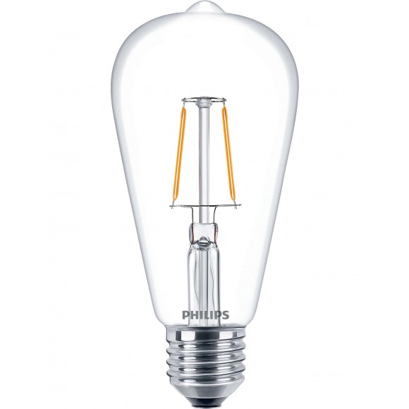 Philips LED Lampe 2,3W Energiesparlampe -> Äquivalent 25W E27 - Classic LEDbulb ND 23-25W E27 ST64 CL 827