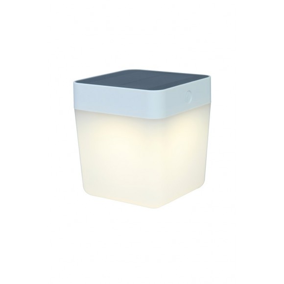 Lutec 6908001331 LED Außen-Solar-Tischleuchte Table Cube 1x1W | 3000K | IP44 - tragbar, weiß