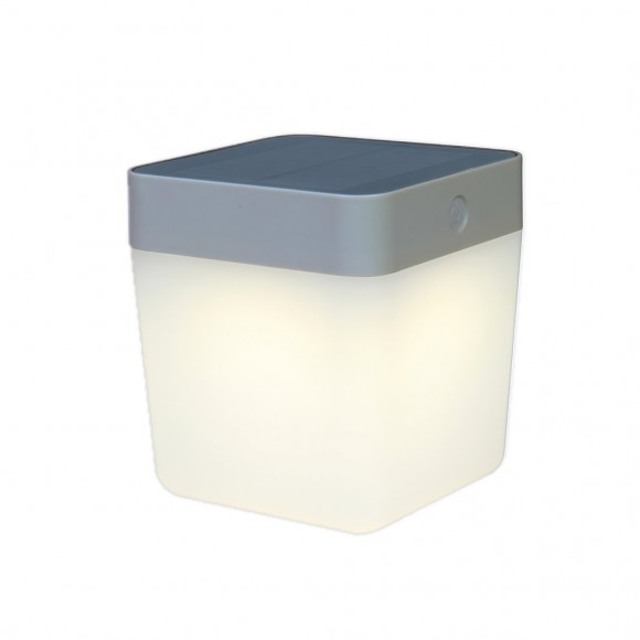 Lutec 6908001337 LED Außen-Solar-Tischleuchte Table Cube 1x1W | 3000K | IP44 - tragbar, grau