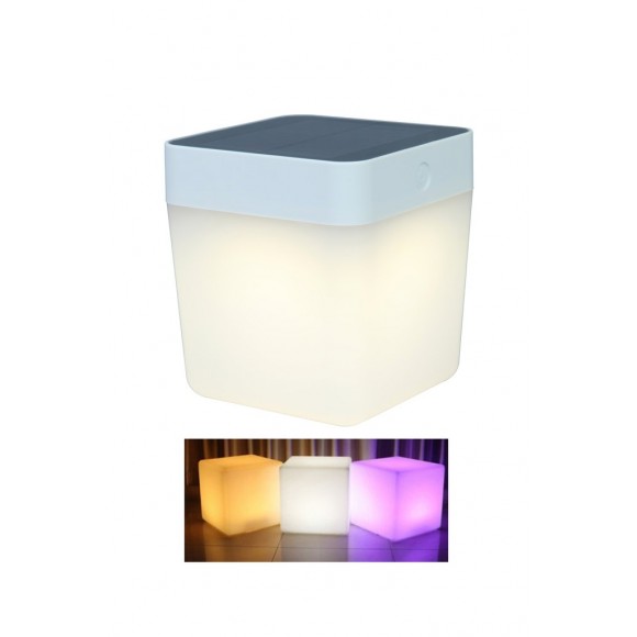 Lutec 6908003331 LED Außen-Solarleuchte Table Cube 1x1W | RGB | 2700-6500K | IP44 - tragbar
